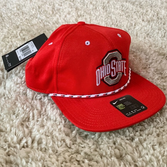 Ohio State Ncaa Snapback Roped Hat Red 